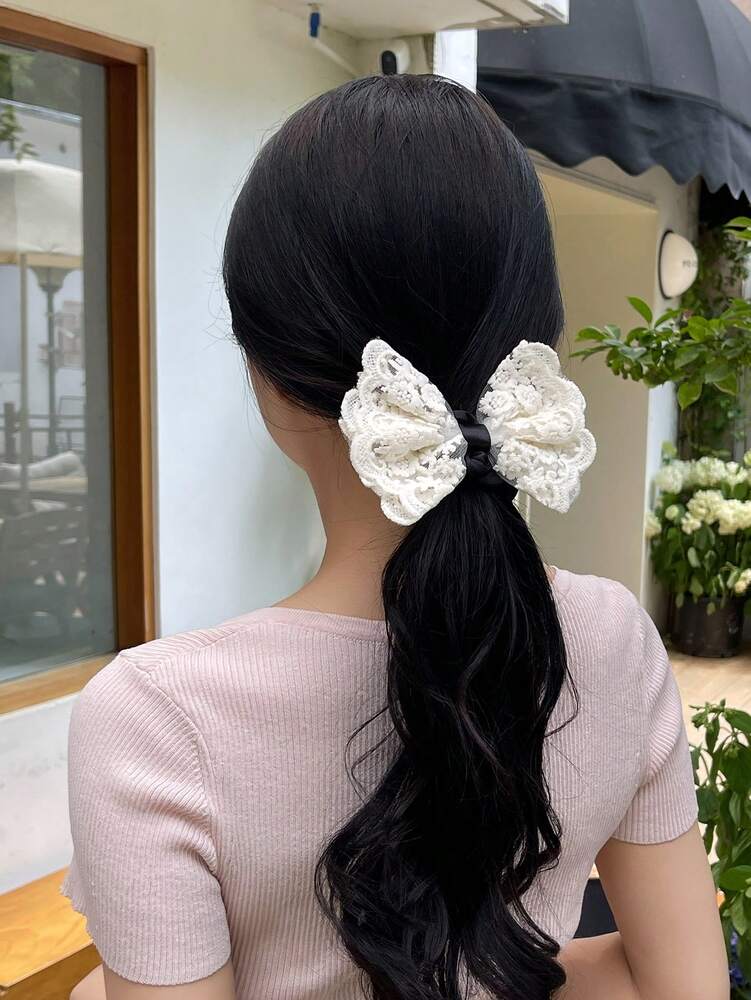 DAZY Fashionable Bow Hair Tie – Elegant Ponytail Holder for Daily Wear & Valentine’s Day