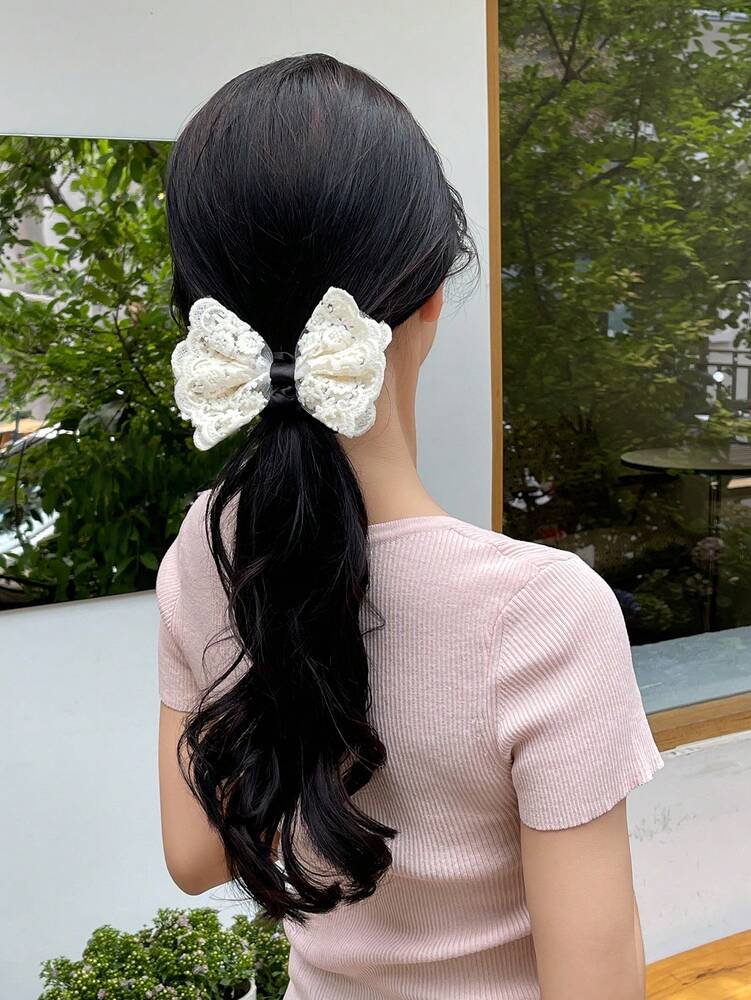 DAZY Fashionable Bow Hair Tie – Elegant Ponytail Holder for Daily Wear & Valentine’s Day