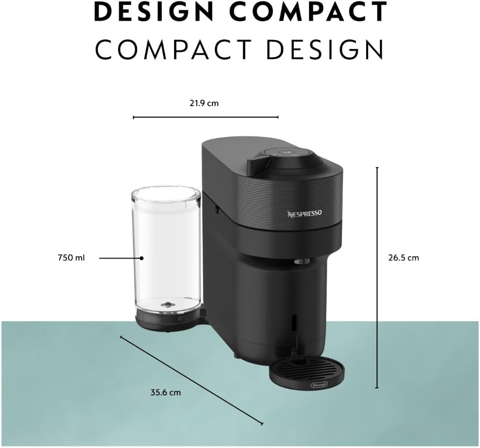 Nespresso Vertuo Pop+ Single-serve coffee and espresso machine by De'Longhi, licorice black