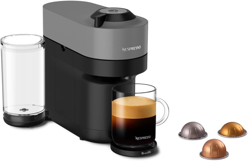 Nespresso Breville Vertuo Pop+ Coffee and Espresso Machine Dark Grey