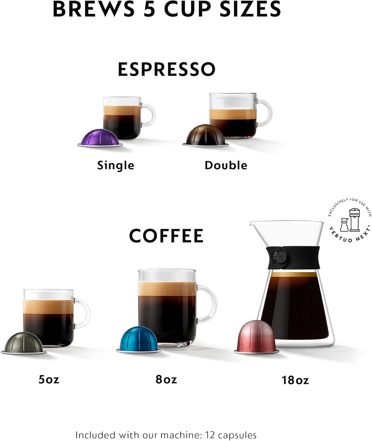 Nespresso Vertuo Next Coffee and Espresso Machine by Breville - Matte Black