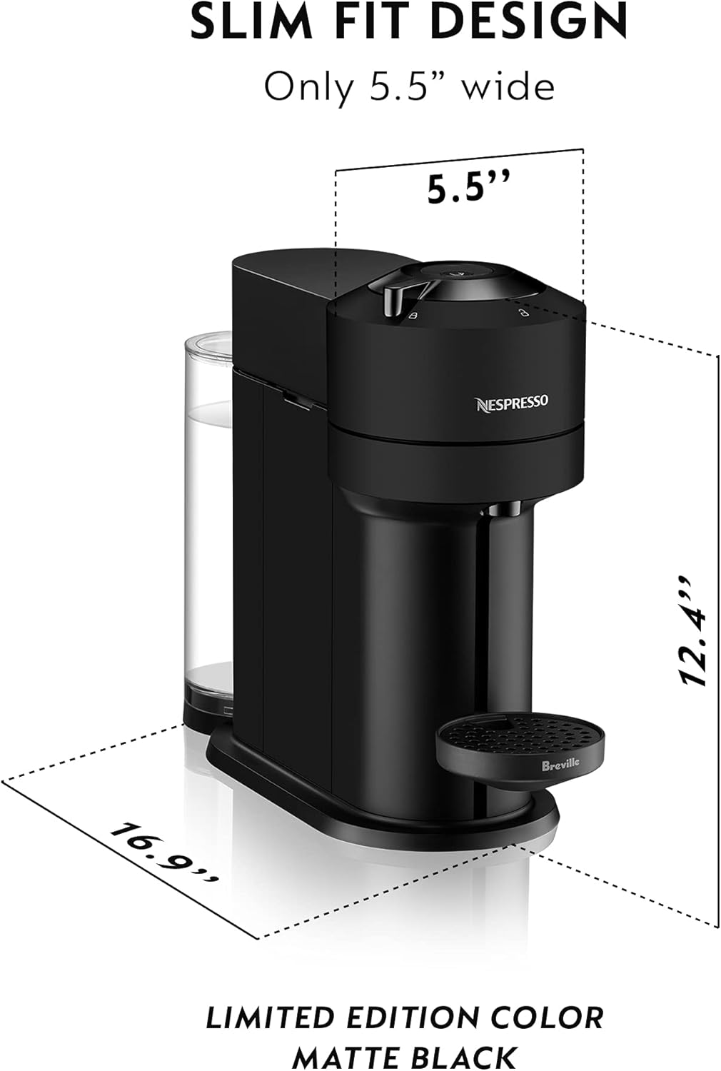Nespresso Vertuo Next Coffee and Espresso Machine by Breville - Matte Black