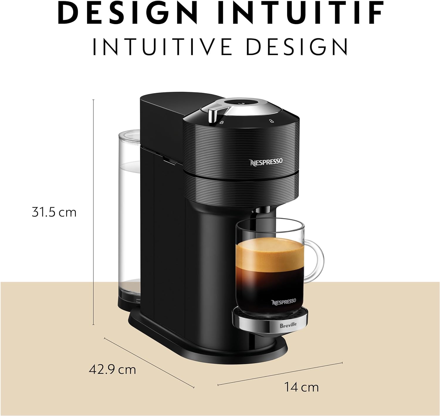 Nespresso Vertuo Next Premium Coffee and Espresso Machine by Breville - Classic Black